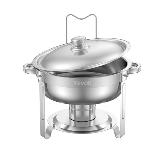 Chafing Dish Buffet Sæt, 5 Qt 2-pak, Rustfrit Stål, Sølv, Catering Varmer