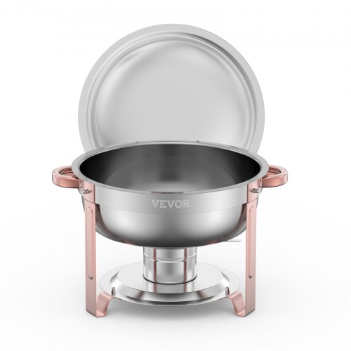 Chafing Dish Buffet Sæt, 5 Qt 4-pak Rustfrit Stål, Rosaguld, Catering Varmer