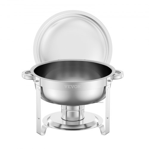 Chafing Dish Buffet Sæt, 4 stk, 5 qt, Rustfrit Stål, Sølv, Catering Varmer