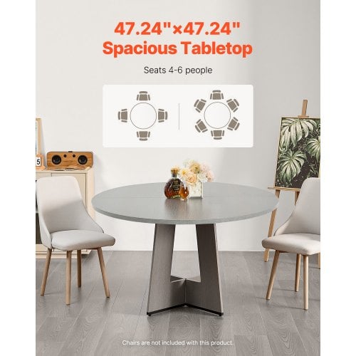 Spisebord, 120x120x75 cm, Grå, Træ