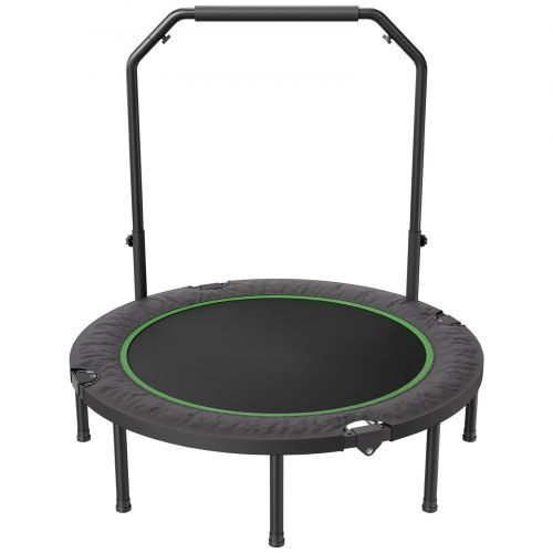 Mini Trampolin, 132 cm, Svart, Justerbart Handtag, Hopfällbar Fitness
