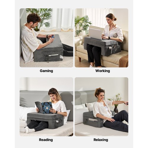 Lukutyyny, 61x53,3x29 cm, harmaa, memory foam
