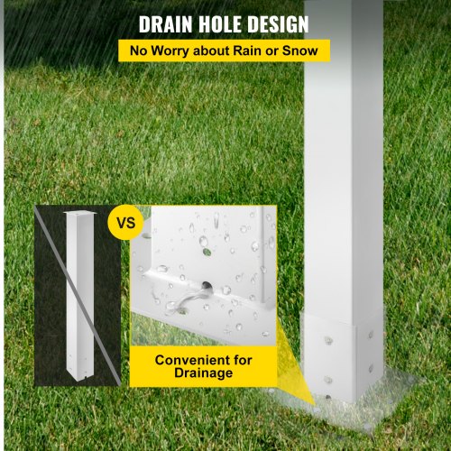 Postkasse Stander, 109,5 cm Højde, 12,5x12,5 cm Base, Hvid, Stål
