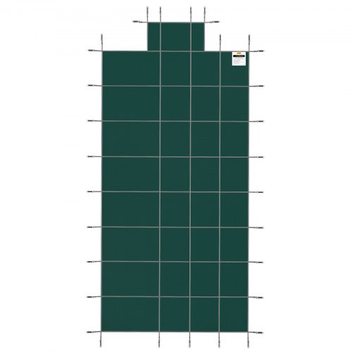 Pool sikkerhedscover, passer til 488x975 cm rektangulære pools, 122x244 cm centertrappe, grøn, net