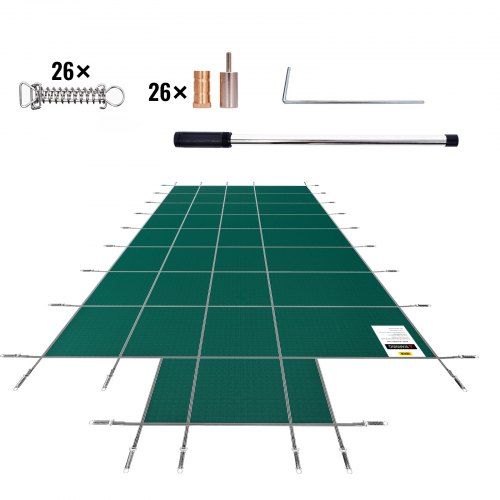 Pool sikkerhedscover, 6,1x11,5 m, grøn, netmateriale