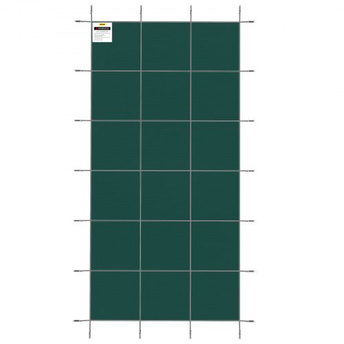 Pool sikkerhedscover, 6,7x12,8 m, Grøn, Mesh polypropylen