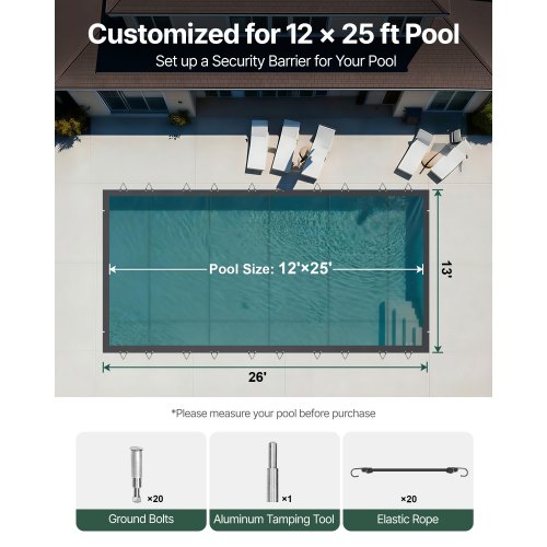 Poolskydd, 400x800 cm, Antracit, PVC