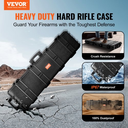 Riffel hardcase, 1308x315x83 mm, sort, vandtæt opbevaring