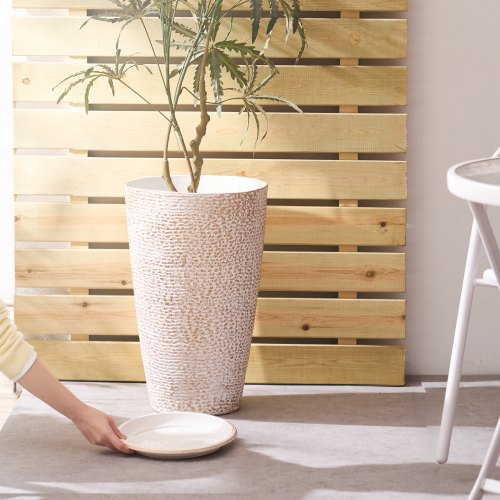 Udendørs Plantesæt, 33x33x53 cm, Beige, Stenfinish