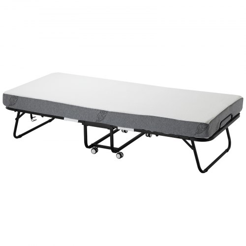 Sammenklappelig seng, 81x190x39,6 cm, hvid, foldbar