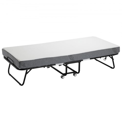 Sammenklappelig seng, 81x190x39,6 cm, hvid, foldbar