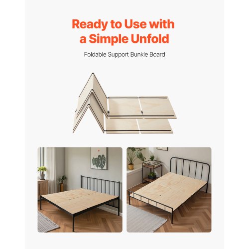 Bunkie Board, 180x130x1 cm, lysebrun, træmadrasunderstøtning