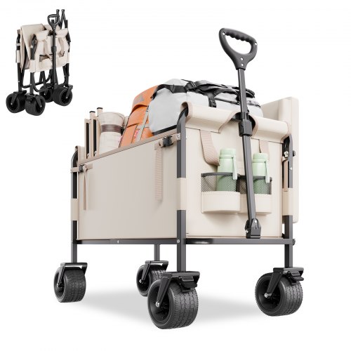 Hopfällbar vagn, 97x58x67 cm, khaki, hopfällbar transportvagn