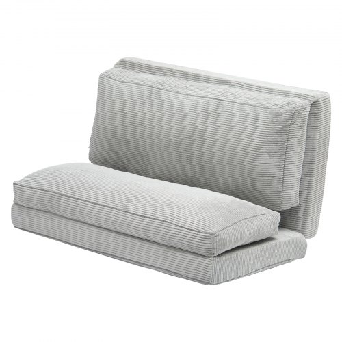 Sovesofa, Foldbar 3-i-1 Konvertibel Sofa, 241x136x12 cm, Grå, Memory Skum
