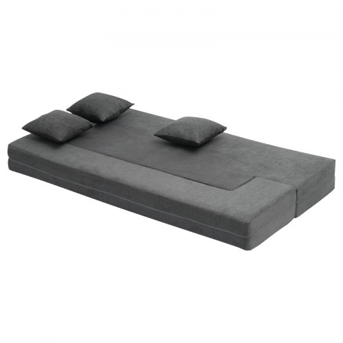 Sammenklappelig sovesofa 103x193x22,5 cm mørkegrå, memoryskum