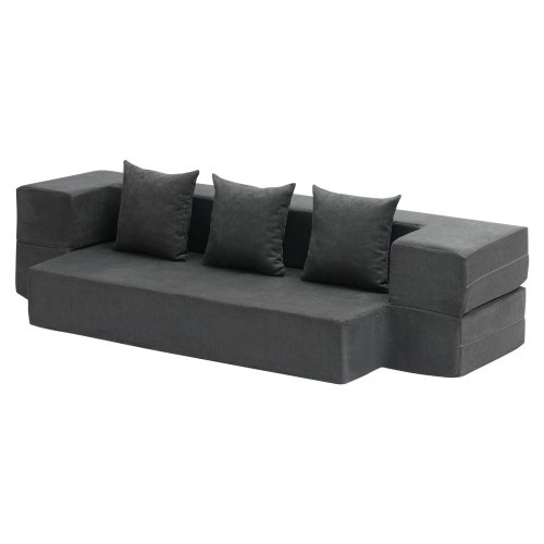 Taitettava vuodesohva 103x193x22,5 cm tummanharmaa, memory foam