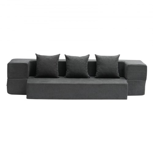 Sammenklappelig sovesofa 103x193x22,5 cm mørkegrå, memoryskum