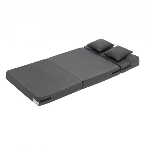 Sammenklappelig sovesofa, 195x100,5x15 cm, mørkegrå, memoryskum