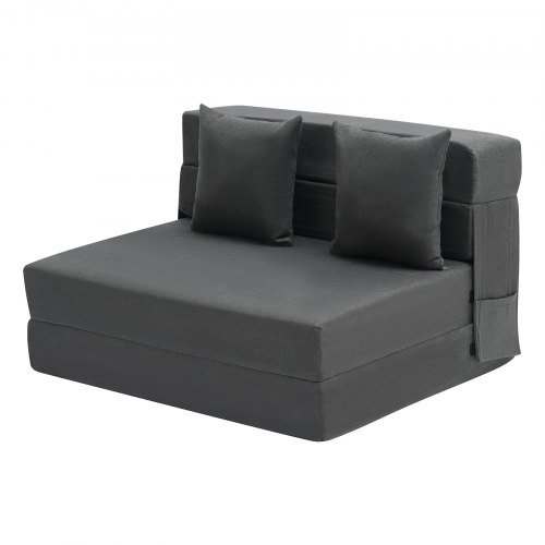 Sammenklappelig sovesofa, 195x100,5x15 cm, mørkegrå, memoryskum