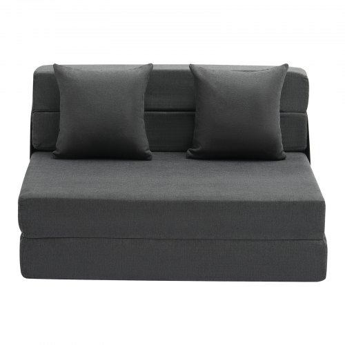 Sammenklappelig sovesofa, 195x100,5x15 cm, mørkegrå, memoryskum