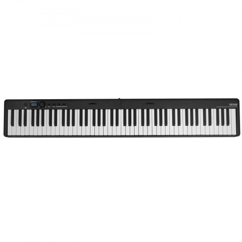 Digitalpiano, 88-tangenters hopfällbart keyboard, 126x21x7 cm, svart, portabel