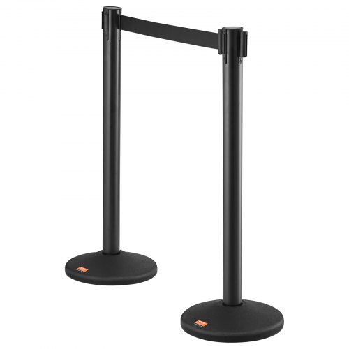 Afspærringsstander sæt, 6-pak, 34,5x93 cm, Sort, Plast