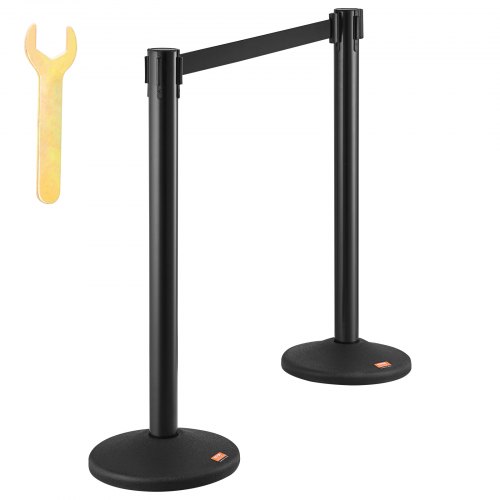 Afspærringsstander sæt, 6-pak, 34,5x93 cm, Sort, Plast