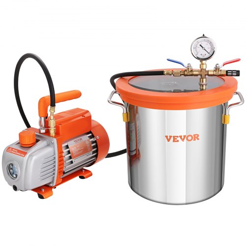 Vakuumkammer og pumpekit, 250x250 mm, hærdet glas, afgasning