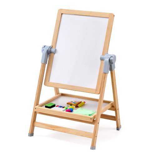 Staffeli, Dobbelt-sidet Justerbart Stående Staffeli, 68x97 cm, Natur, Træ