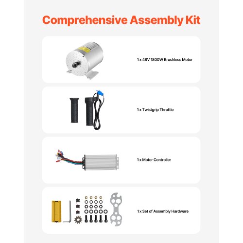Elektrisk motorkit, 1800W børsteløs DC 48V 4500rpm, 13,4x10,7x11,2 cm