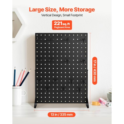 Pegboard udstillingsstander 43x33 cm sort stål opbevaring