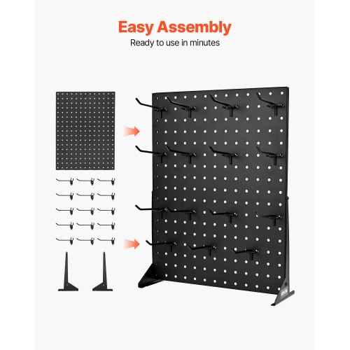Pegboard udstillingsstander 43x33 cm sort stål opbevaring