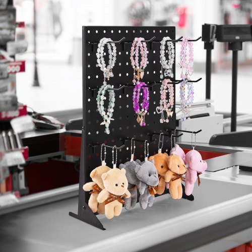 Pegboard udstillingsstander 43x33 cm sort stål opbevaring