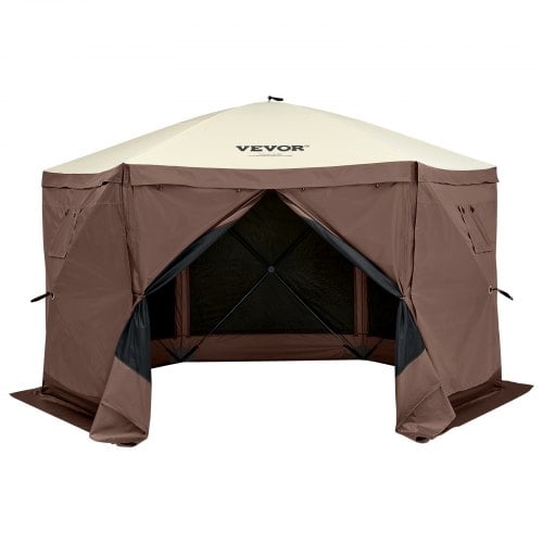 Pavillon telt, 3,51x3,51x2,28 m, Brun, Solbeskyttelse