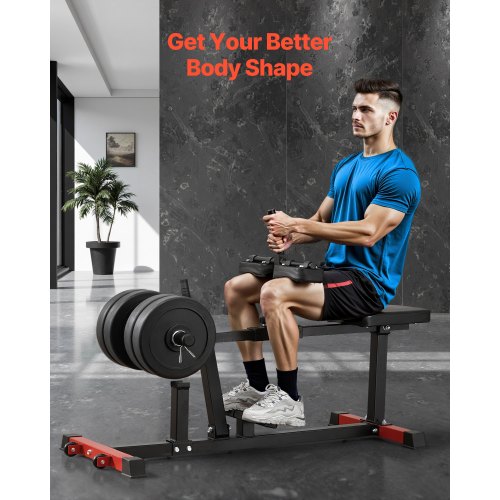 Seated Calf Raise Maskine, 1422x893x591 mm, Sort, Kulstofstål
