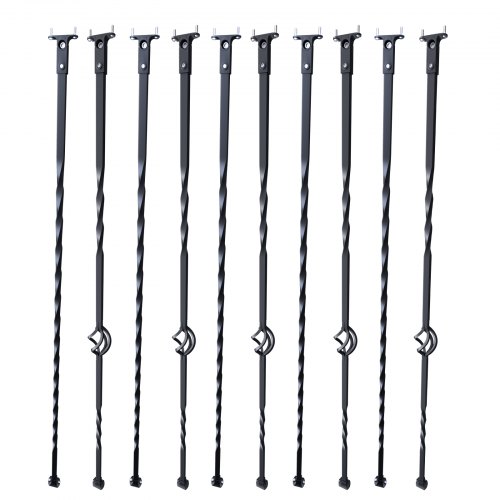 Trappebalustre, 13x112,2 cm, Sort, Galvaniseret stål