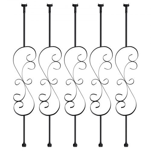 Trappebalustre, 185x20x1118 mm, Sort, Galvaniseret stål