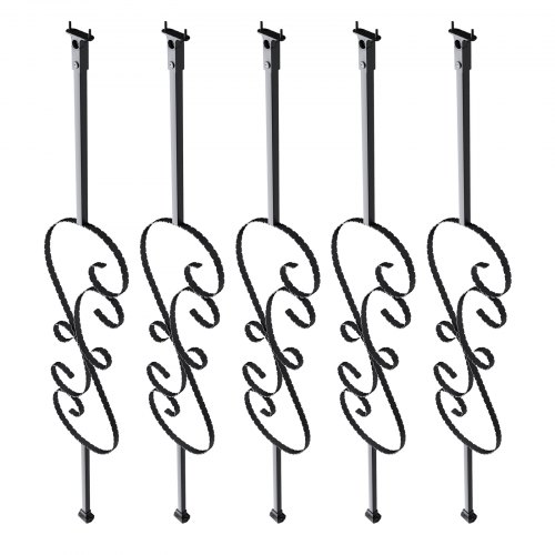Trappebalustre, 185x20x1118 mm, Sort, Galvaniseret stål