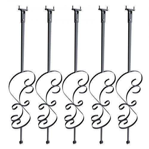 Trappebalustre, 185x20x1118 mm, Sort, Galvaniseret stål