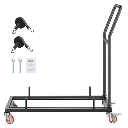 Sammenklappelig stolvogn, 108,0x50,8x109,0 cm, Sort, Metal opbevaring