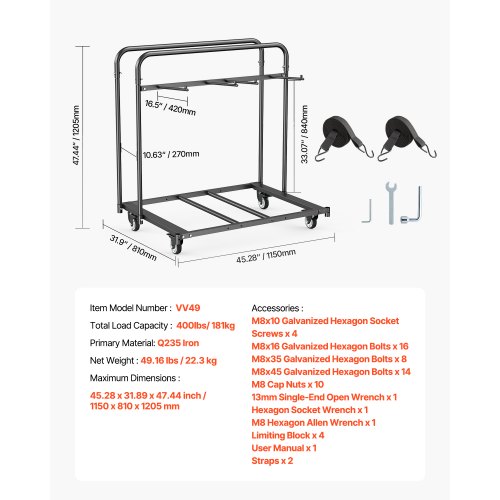Sammenklappelig stolestativ, 115x81x120,5 cm, Sort, Stål opbevaring