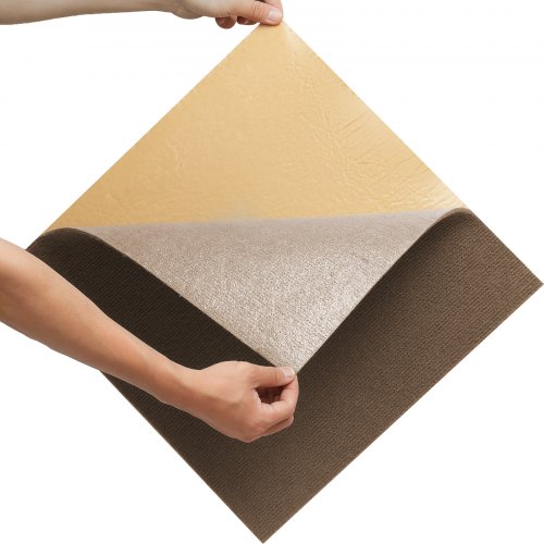 Tæppefliser, 45.7x45.7x0.5 cm, Brun, Selvklæbende