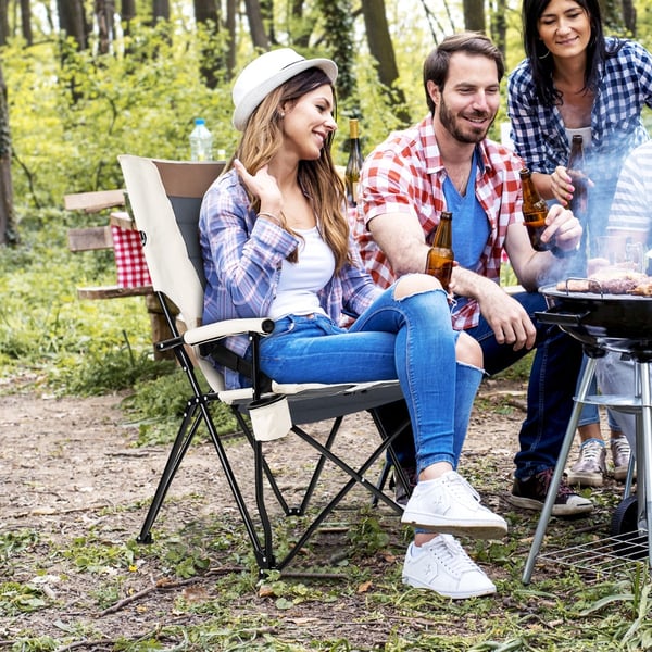 Sammenklappelig campingstol, 64×72×102 cm, Brun, Hvid , Star