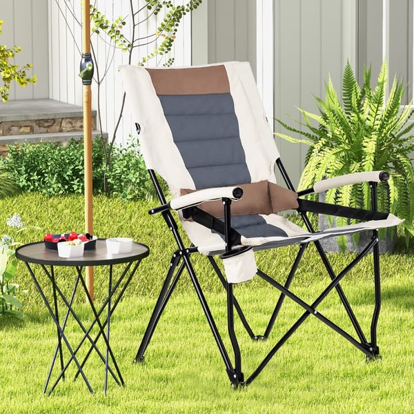 Sammenklappelig campingstol, 64×72×102 cm, Brun, Hvid , Star