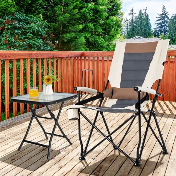 Sammenklappelig campingstol, 64×72×102 cm, Brun, Hvid , Star