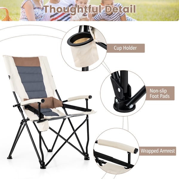 Sammenklappelig campingstol, 64×72×102 cm, Brun, Hvid , Star