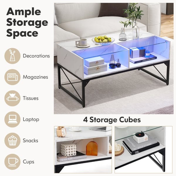 Centrebord, 105x55x50 cm, Hvid/Sort , Star