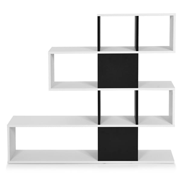 Bogreol, 120x19.5x109 cm, Sort & Hvid , Star