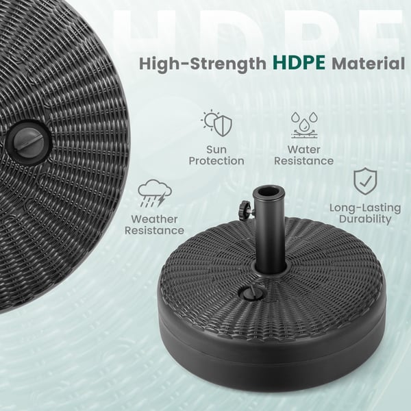 Parasolbase, 18x12, Sort - materiale: HDPE, metal , Star