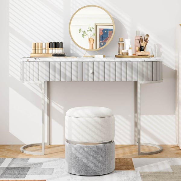 Opbevaringspuf-sæt, fløjl/linned, opbevaringspuf-sæt med 2 stk., 14x14x18 tommer, beige/grå , Star